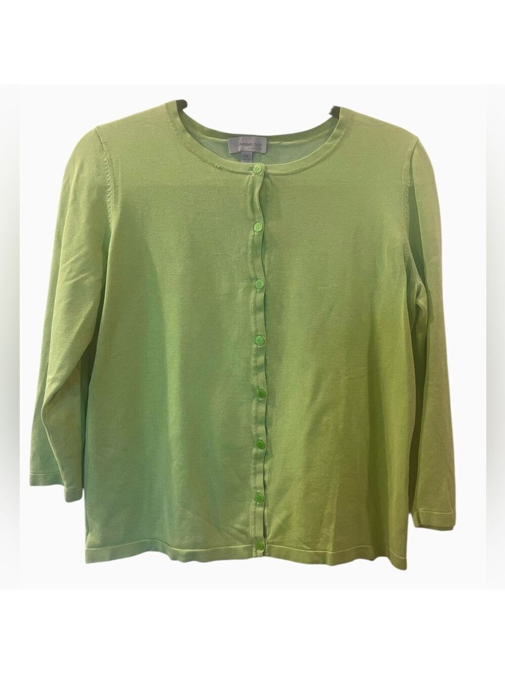 Amber Sun Women's Green Cardigan Button Up Sweater Long Sleeve Size: Medium